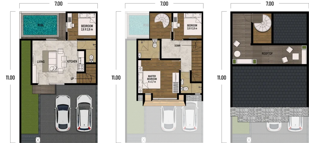 denah seven signature rooftop